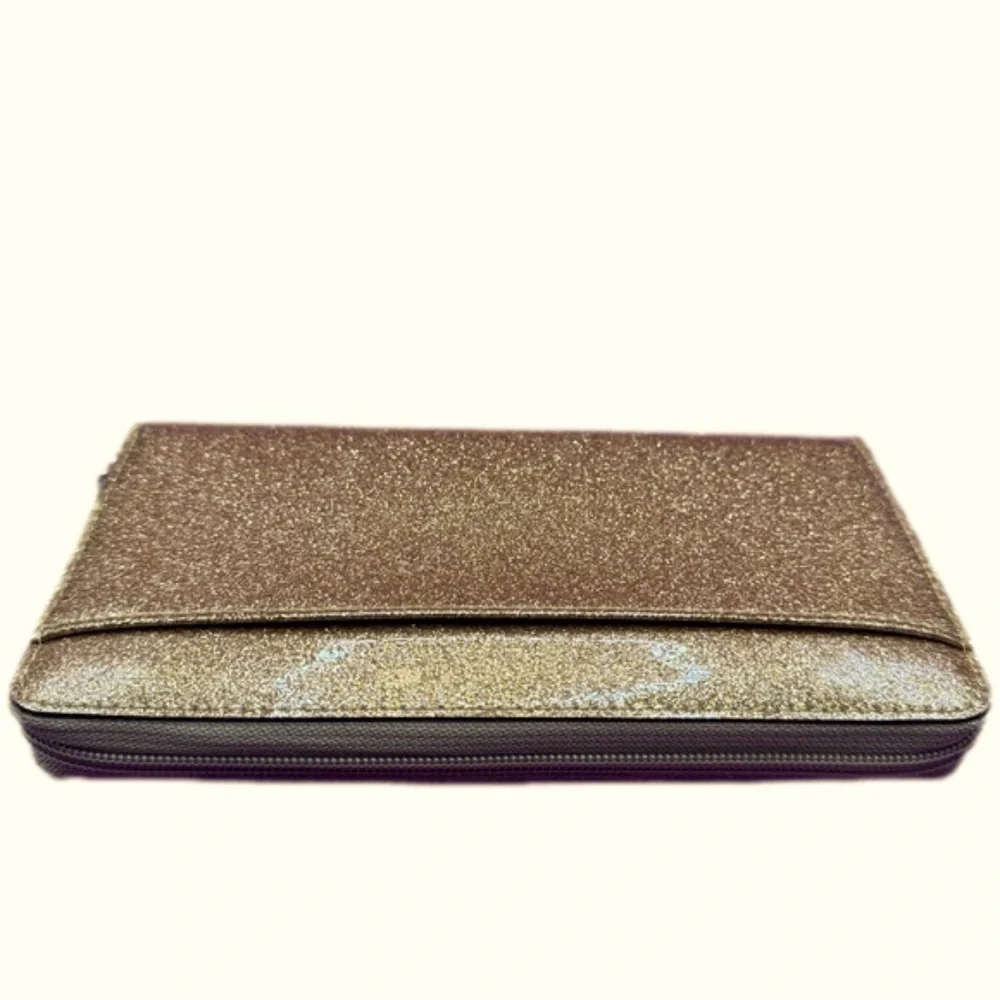 NWT KATE SPADE ♠️ Mavis Street Neda Zip Around Gold Glitter Wallet
